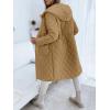 imageImily Bela Womens Long Quilted Jackets Zip Up Hooded Drawstring Waist Coats with PocketsCoffee
