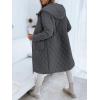 imageImily Bela Womens Long Quilted Jackets Zip Up Hooded Drawstring Waist Coats with PocketsDark Grey