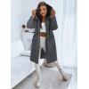 imageImily Bela Womens Long Quilted Jackets Zip Up Hooded Drawstring Waist Coats with PocketsDark Grey