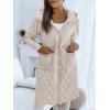 imageImily Bela Womens Long Quilted Jackets Zip Up Hooded Drawstring Waist Coats with PocketsKhaki