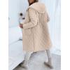 imageImily Bela Womens Long Quilted Jackets Zip Up Hooded Drawstring Waist Coats with PocketsKhaki