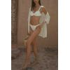 imageImily Bela Womens Summer 2 Piece Swimsuit Cover up Crochet Knit Cardigan Tops Long Pants Set Bathing Suit Beach OutfitApricot