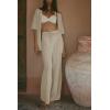 imageImily Bela Womens Summer 2 Piece Swimsuit Cover up Crochet Knit Cardigan Tops Long Pants Set Bathing Suit Beach OutfitApricot