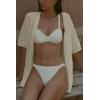imageImily Bela Womens Summer 2 Piece Swimsuit Cover up Crochet Knit Cardigan Tops Long Pants Set Bathing Suit Beach OutfitApricot