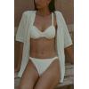 imageImily Bela Womens Summer 2 Piece Swimsuit Cover up Crochet Knit Cardigan Tops Long Pants Set Bathing Suit Beach OutfitBeige