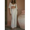 imageImily Bela Womens Summer 2 Piece Swimsuit Cover up Crochet Knit Cardigan Tops Long Pants Set Bathing Suit Beach OutfitBeige