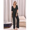 imageImily Bela Womens Summer 2 Piece Swimsuit Cover up Crochet Knit Cardigan Tops Long Pants Set Bathing Suit Beach OutfitBlack