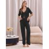 imageImily Bela Womens Summer 2 Piece Swimsuit Cover up Crochet Knit Cardigan Tops Long Pants Set Bathing Suit Beach OutfitBlack
