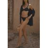 imageImily Bela Womens Summer 2 Piece Swimsuit Cover up Crochet Knit Cardigan Tops Long Pants Set Bathing Suit Beach OutfitBlack