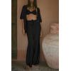 imageImily Bela Womens Summer 2 Piece Swimsuit Cover up Crochet Knit Cardigan Tops Long Pants Set Bathing Suit Beach OutfitBlack