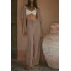 imageImily Bela Womens Summer 2 Piece Swimsuit Cover up Crochet Knit Cardigan Tops Long Pants Set Bathing Suit Beach OutfitKhaki