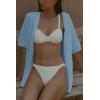 imageImily Bela Womens Summer 2 Piece Swimsuit Cover up Crochet Knit Cardigan Tops Long Pants Set Bathing Suit Beach OutfitLight Blue