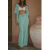 imageImily Bela Womens Summer 2 Piece Swimsuit Cover up Crochet Knit Cardigan Tops Long Pants Set Bathing Suit Beach OutfitLight Green