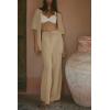 imageImily Bela Womens Summer 2 Piece Swimsuit Cover up Crochet Knit Cardigan Tops Long Pants Set Bathing Suit Beach OutfitLight Khaki