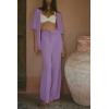 imageImily Bela Womens Summer 2 Piece Swimsuit Cover up Crochet Knit Cardigan Tops Long Pants Set Bathing Suit Beach OutfitLilac
