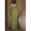 imageImily Bela Womens Summer 2 Piece Swimsuit Cover up Crochet Knit Cardigan Tops Long Pants Set Bathing Suit Beach OutfitOlive