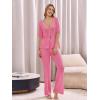 imageImily Bela Womens Summer 2 Piece Swimsuit Cover up Crochet Knit Cardigan Tops Long Pants Set Bathing Suit Beach OutfitPink