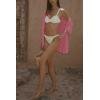 imageImily Bela Womens Summer 2 Piece Swimsuit Cover up Crochet Knit Cardigan Tops Long Pants Set Bathing Suit Beach OutfitPink