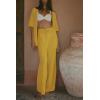 imageImily Bela Womens Summer 2 Piece Swimsuit Cover up Crochet Knit Cardigan Tops Long Pants Set Bathing Suit Beach OutfitYellow