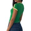imageImily Bela Womens Summer Crop Tops Y2k Baby Tees Cute Letter Print Short Sleeve Vintage T ShirtGreen