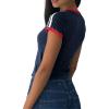 imageImily Bela Womens Summer Crop Tops Y2k Baby Tees Cute Letter Print Short Sleeve Vintage T ShirtNavy
