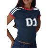 imageImily Bela Womens Summer Crop Tops Y2k Baby Tees Cute Letter Print Short Sleeve Vintage T ShirtNavy