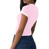 imageImily Bela Womens Summer Crop Tops Y2k Baby Tees Cute Letter Print Short Sleeve Vintage T ShirtPink