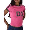 imageImily Bela Womens Summer Crop Tops Y2k Baby Tees Cute Letter Print Short Sleeve Vintage T ShirtRose Red