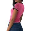imageImily Bela Womens Summer Crop Tops Y2k Baby Tees Cute Letter Print Short Sleeve Vintage T ShirtRose Red