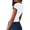 imageImily Bela Womens Summer Crop Tops Y2k Baby Tees Cute Letter Print Short Sleeve Vintage T ShirtWhite