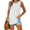 imageImily Bela Womens Loose Fit Casual Flowy Tank Tops Crewneck Trendy Sleeveless Side Split Summer Tops Clothes Outfits 2025White