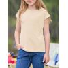 imageImily Bela Girls Short Cap Sleeve T Shirts Kids Crew Neck Casual Loose Summer Tops 514 YearsBeige