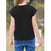 imageImily Bela Girls Short Cap Sleeve T Shirts Kids Crew Neck Casual Loose Summer Tops 514 YearsBlack