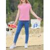 imageImily Bela Girls Short Cap Sleeve T Shirts Kids Crew Neck Casual Loose Summer Tops 514 YearsLight Pink
