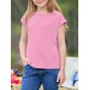 imageImily Bela Girls Short Cap Sleeve T Shirts Kids Crew Neck Casual Loose Summer Tops 514 YearsLight Pink