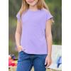 imageImily Bela Girls Short Cap Sleeve T Shirts Kids Crew Neck Casual Loose Summer Tops 514 YearsLight Purple