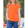 imageImily Bela Girls Short Cap Sleeve T Shirts Kids Crew Neck Casual Loose Summer Tops 514 YearsOrange