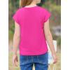 imageImily Bela Girls Short Cap Sleeve T Shirts Kids Crew Neck Casual Loose Summer Tops 514 YearsRose Red