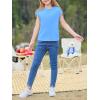 imageImily Bela Girls Short Cap Sleeve T Shirts Kids Crew Neck Casual Loose Summer Tops 514 YearsSky Blue