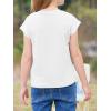 imageImily Bela Girls Short Cap Sleeve T Shirts Kids Crew Neck Casual Loose Summer Tops 514 YearsWhite
