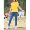 imageImily Bela Girls Short Cap Sleeve T Shirts Kids Crew Neck Casual Loose Summer Tops 514 YearsYellow