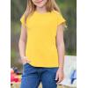 imageImily Bela Girls Short Cap Sleeve T Shirts Kids Crew Neck Casual Loose Summer Tops 514 YearsYellow