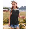 imageImily Bela Girls Summer T Shirts Casual Cap Sleeve Crewneck Raglan Tops with PocketBlack
