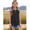 imageImily Bela Girls Summer T Shirts Casual Cap Sleeve Crewneck Raglan Tops with PocketBlack