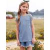 imageImily Bela Girls Summer T Shirts Casual Cap Sleeve Crewneck Raglan Tops with PocketBlue