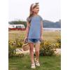 imageImily Bela Girls Summer T Shirts Casual Cap Sleeve Crewneck Raglan Tops with PocketBlue
