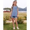 imageImily Bela Girls Summer T Shirts Casual Cap Sleeve Crewneck Raglan Tops with PocketBlue