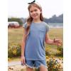 imageImily Bela Girls Summer T Shirts Casual Cap Sleeve Crewneck Raglan Tops with PocketBlue