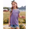 imageImily Bela Girls Summer T Shirts Casual Cap Sleeve Crewneck Raglan Tops with PocketDeep Purple