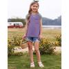imageImily Bela Girls Summer T Shirts Casual Cap Sleeve Crewneck Raglan Tops with PocketDeep Purple